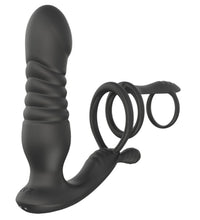 Venusfun Remote Control Thrusting Anal Plug with Triple Cock Rings for Men