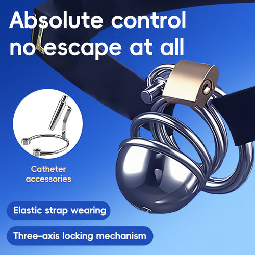 Venusfun BDSM Silver Metal Penis Chastity Cage Device