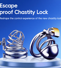 Venusfun BDSM Silver Metal Penis Chastity Cage Device