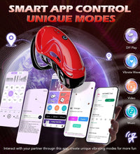 Venusfun Male Chastity Device Vibrating Cage with 10 Modes App Remote Control for  BDSM