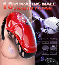 Venusfun Male Chastity Device Vibrating Cage with 10 Modes App Remote Control for  BDSM