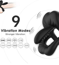 Venusfun Vibrating Cock Penis Ring with Scrotum Stretcher Male Erection Enhancer for Couples Sex Toy