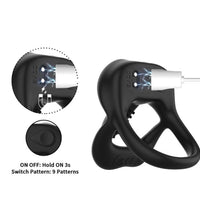 Venusfun Vibrating Cock Penis Ring with Scrotum Stretcher Male Erection Enhancer for Couples Sex Toy
