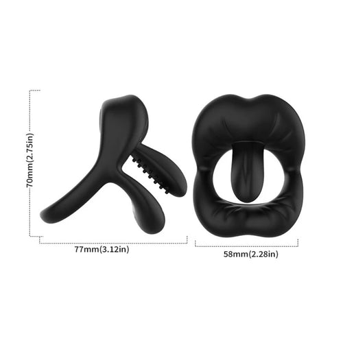 Venusfun Vibrating Cock Penis Ring with Scrotum Stretcher Male Erection Enhancer for Couples Sex Toy