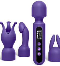 Venusfun Wand Vibrator for Women with 3 Interchangeable Heads 10 Vibration Modes and LED Display