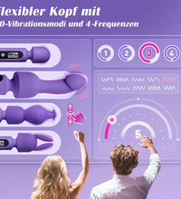 Venusfun Wand Vibrator for Women with 3 Interchangeable Heads 10 Vibration Modes and LED Display