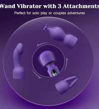 Venusfun Wand Vibrator for Women with 3 Interchangeable Heads 10 Vibration Modes and LED Display