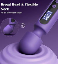 Venusfun Wand Vibrator for Women with 3 Interchangeable Heads 10 Vibration Modes and LED Display