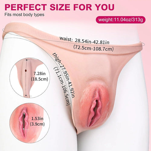 Venusfun Wearable Silicone Panty with Insertable Channel Realistic Fit Stretch Design