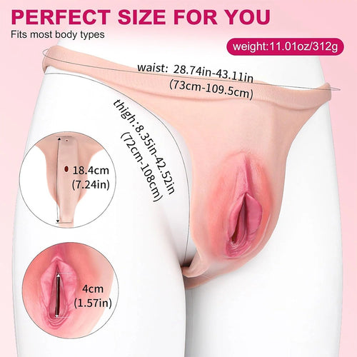 Venusfun Wearable Silicone Panty with Insertable Channel Realistic Fit Stretch Design