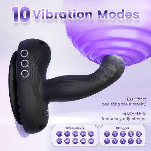 Venusfun Remote Wearable 10 Modes Suction Cup Vibe Prostate Massager Anal Vibrator