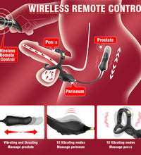 3 in 1 Vibrating Cock Ring Prostate Vibrator with Remote