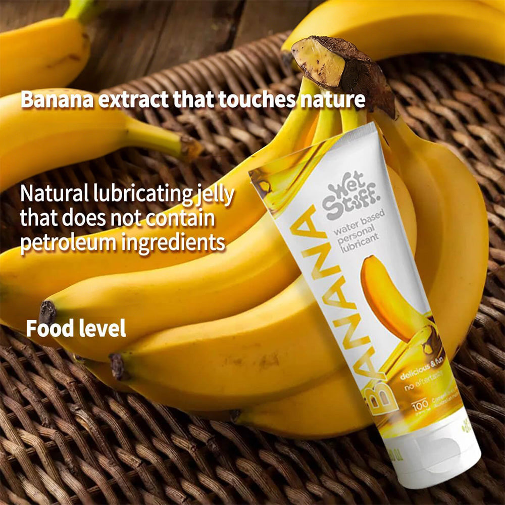 Wet Stuff Natural Banana Flavoured Lubricant Gel for Women Edible Water Based Low Irritation