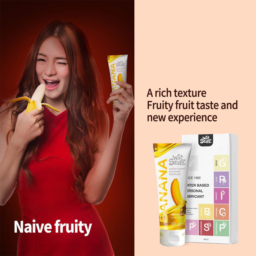 Wet Stuff Natural Banana Flavoured Lubricant Gel for Women Edible Water Based Low Irritation