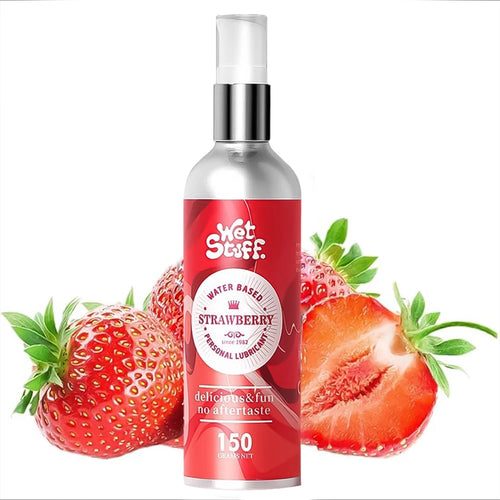 Wet Stuff Strawberry Edible Water Based Lubricant for Women Plant Based Safe Formula Long Lasting Smooth Glide