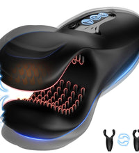 Male Handheld Masturbator Dual Head Bite Pellet Stimulation