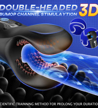 Male Handheld Masturbator Dual Head Bite Pellet Stimulation