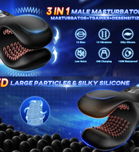 Male Handheld Masturbator Dual Head Bite Pellet Stimulation